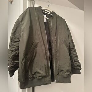 H&M oversized navy women’s bomber jacket